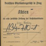 6. Ukázka spisu kandidáta právní zkoušky. ABS, Německé soudy v Protektorátu Čechy a Morava, sign. 134-710-1