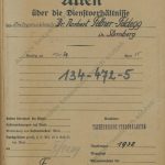7. Ukázka ze služebního spisu justičního zaměstnance. ABS, Německé soudy v Protektorátu Čechy a Morava, sign. 134-472-5_01