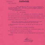 Rozhodnutí vyšetřujícího soudce Lidového soudního dvora o vzetí do vazby Jana V. Kellera, Praha, 7. květen 1943. (ABS, f. Německé soudy v Říši, sign. 141-341-16)